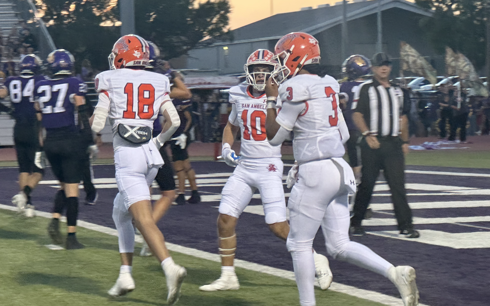 Bobcats Christian English After a 70-yard Touchdown against Abilene Wylie