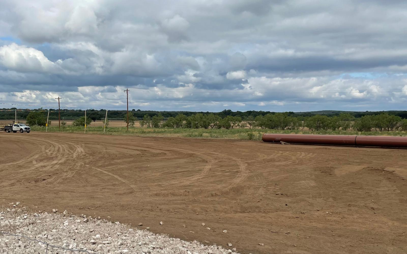 A colossal 42-inch pipeline, known as the Matterhorn Express, is currently under construction in southern Tom Green County, as seen on Oct. 20, 2023 near Guinn Road south of Knickerbocker.