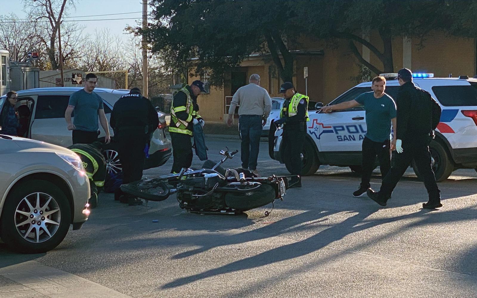 The commotion just after the crash happened.