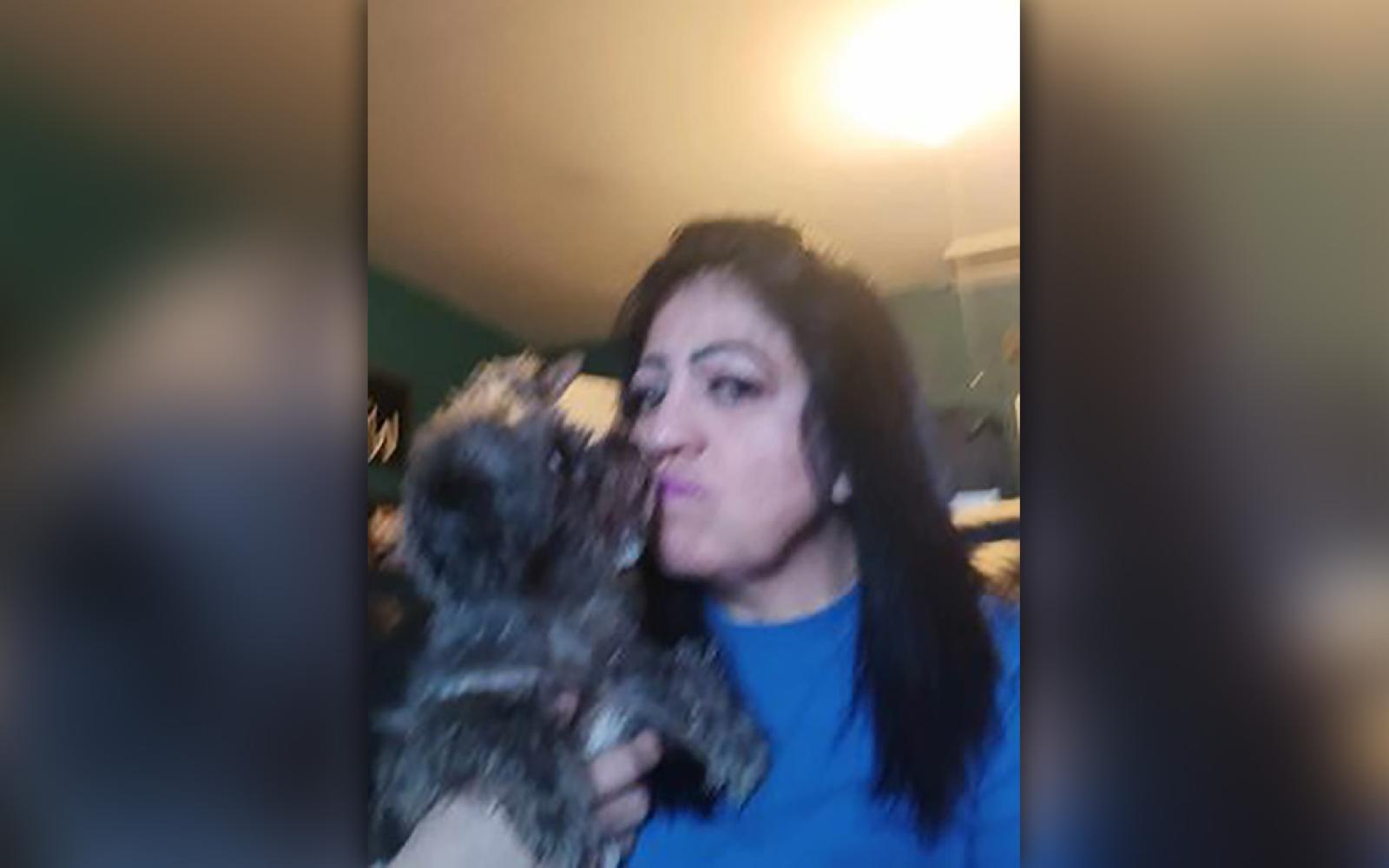 Elisa Gonzales reunited with her dog named "Pepe."