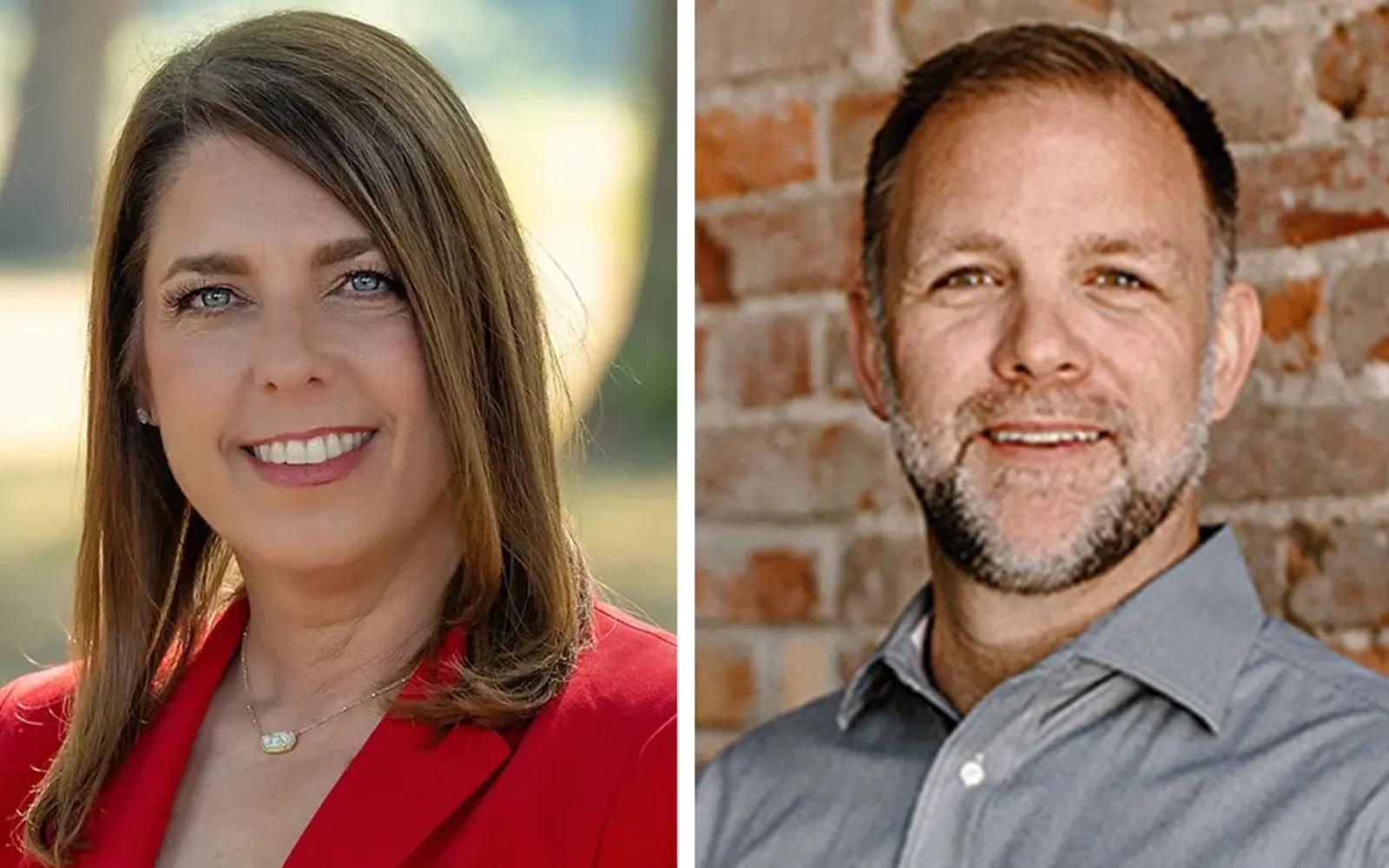 Jill Dutton (L) defeated Gov. Greg Abbott's endorsed candidate Brent Money for the Texas House Dist. 2 election on Jan. 30, 2024.