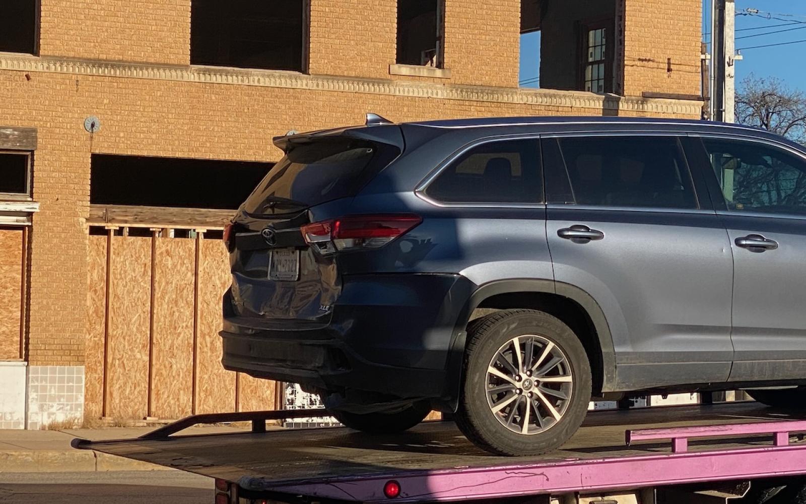 SAN ANGELO, TX — A partying man started partying too early before he headed downtown. He ended up cuffed in the back of a San Angelo Police Department cruiser after plowing his big ‘ol pickup into the back a Toyota Highlander with a mom and her little girl.