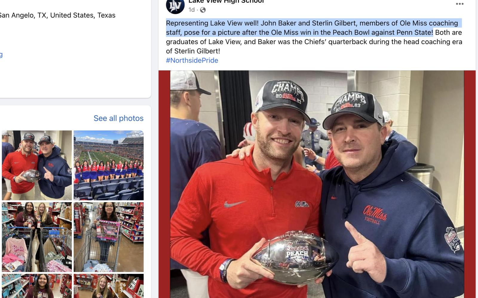 Facebook screen shot