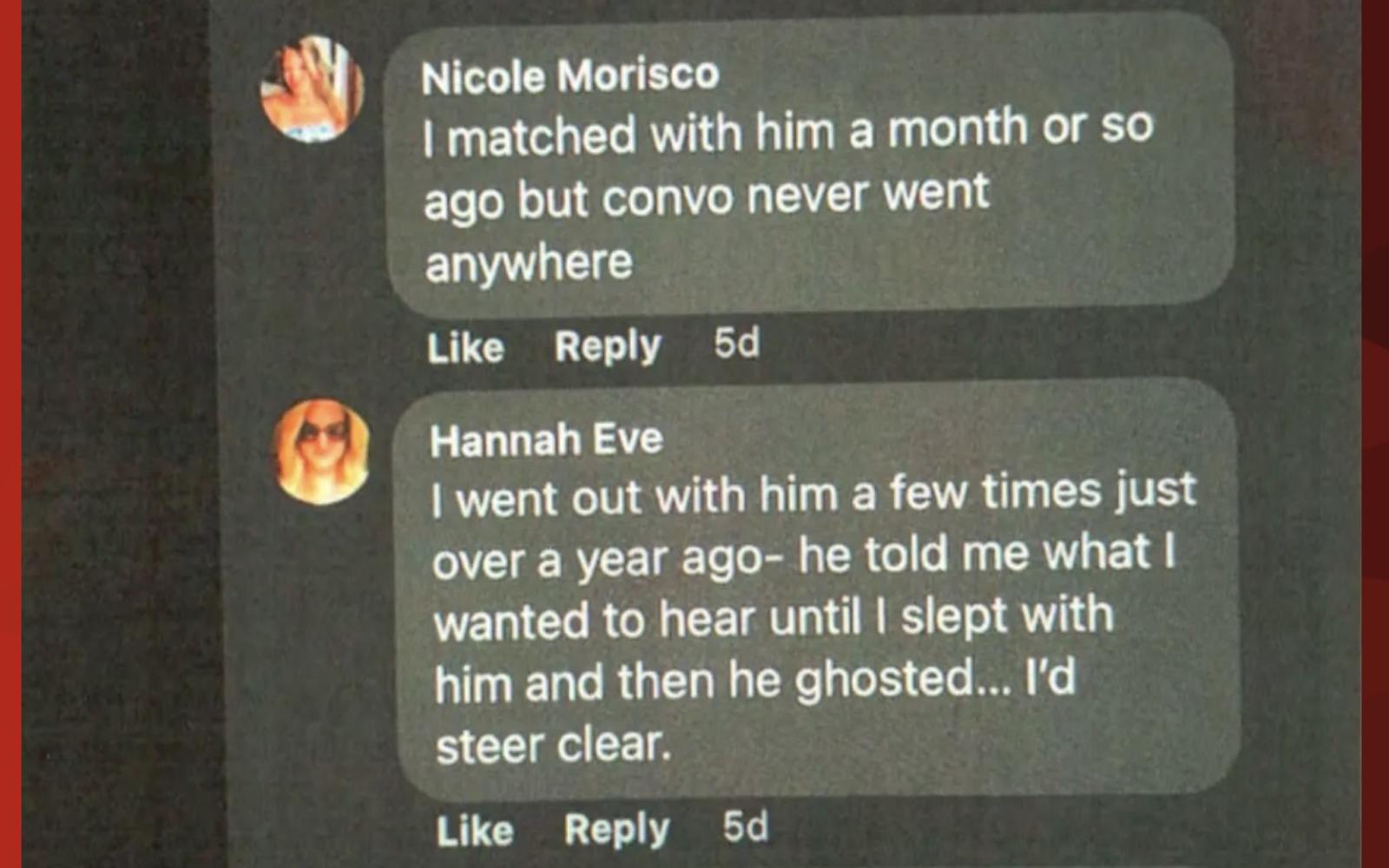 Screen Shot from Dating Same Guy Facebook Page