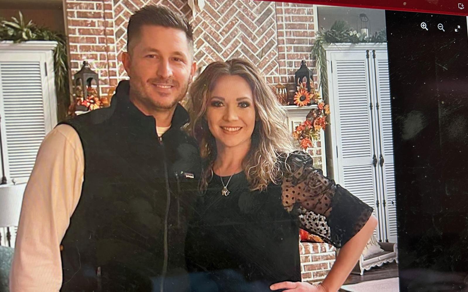 A photo of Christopher Adcock (left) and his girlfriend Lacey Lyn Overby from Lacey's Facebook page.