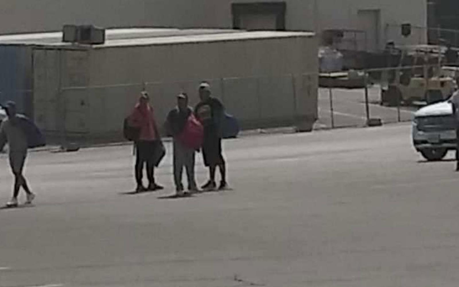 A few of the reported males who got off the mysterious bus.