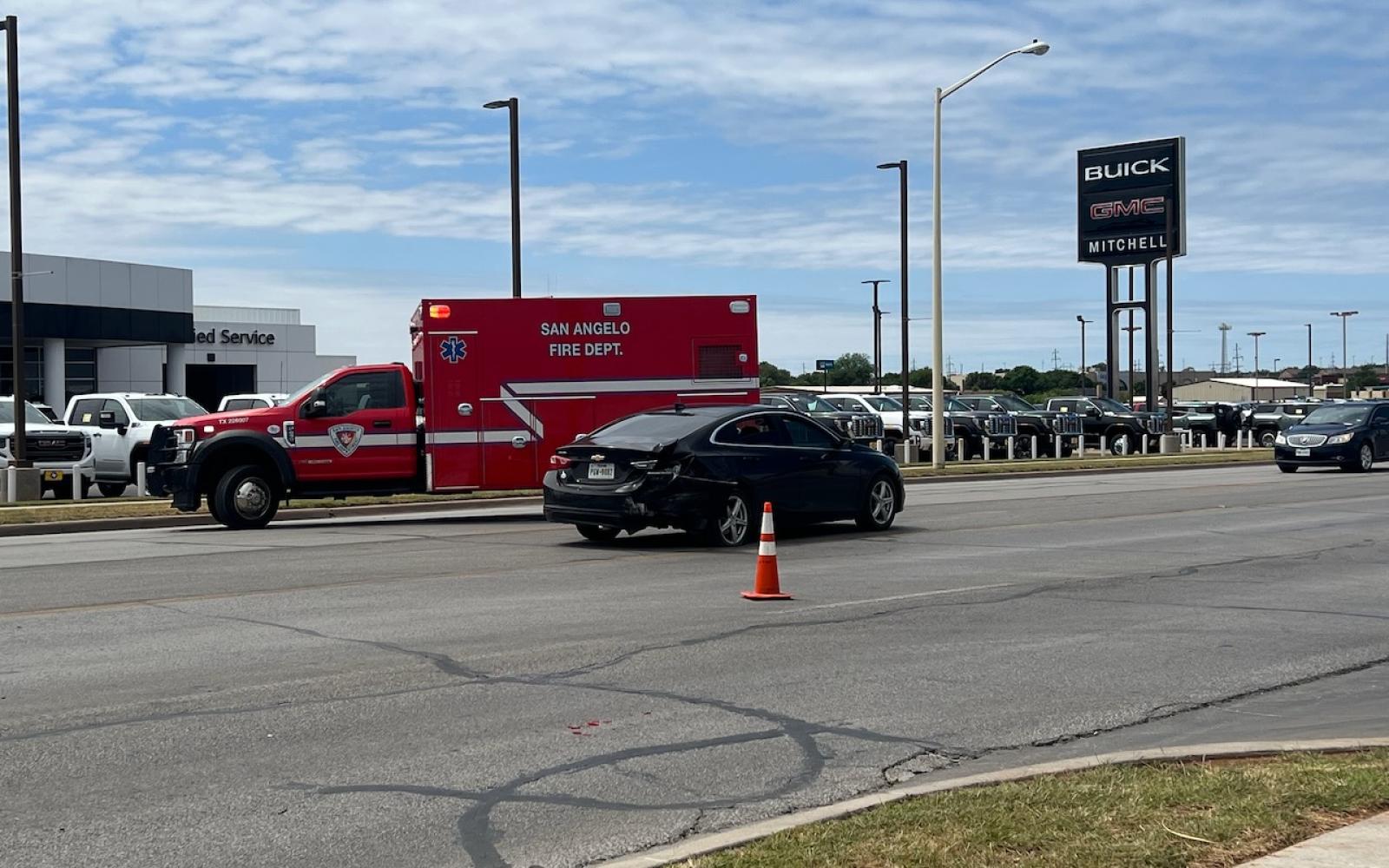 The Malibu suffered damage but its occupants are alright.