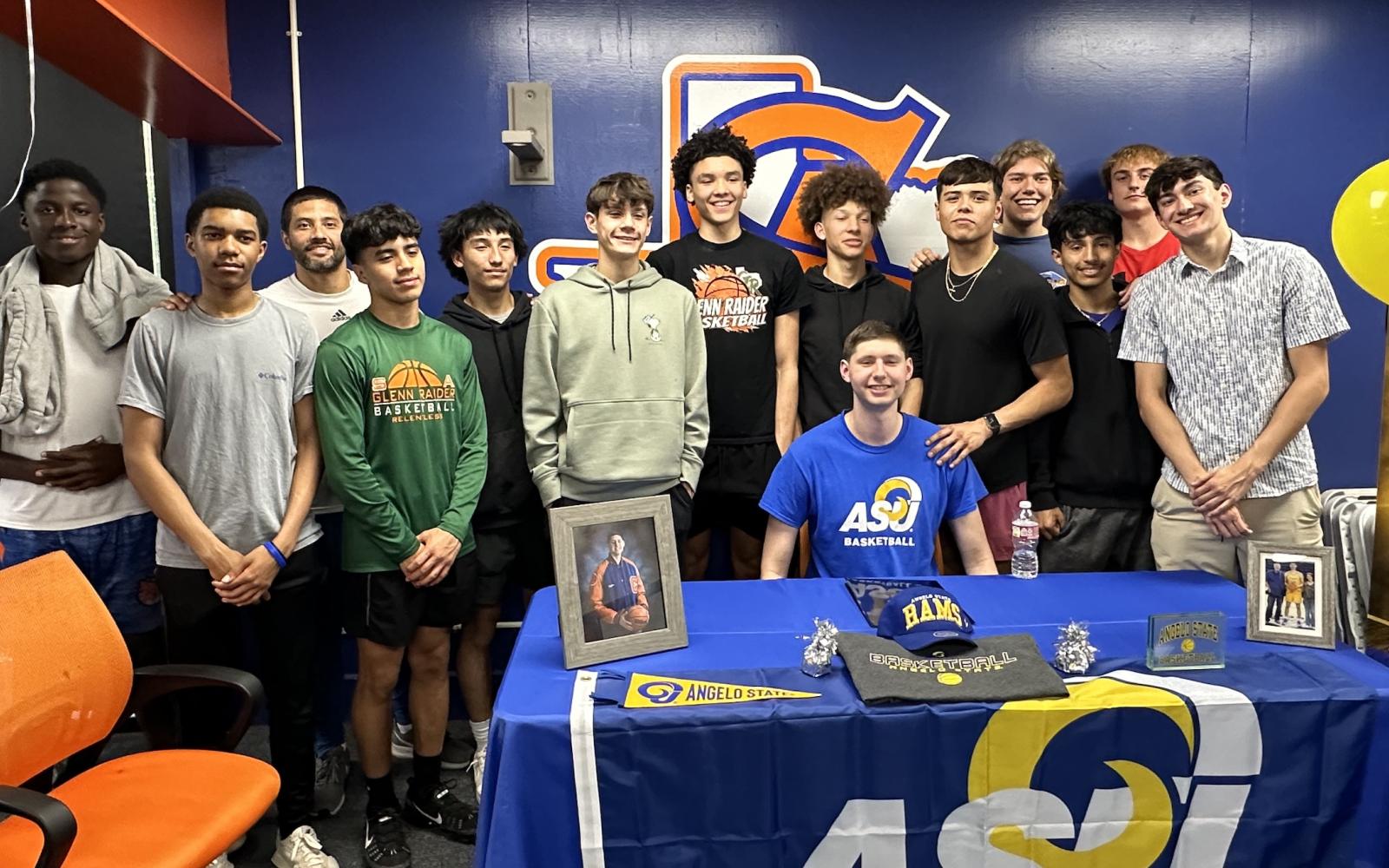 Kollin Allbright and the Central Bobcats at Allbright's signing day with Angelo State University