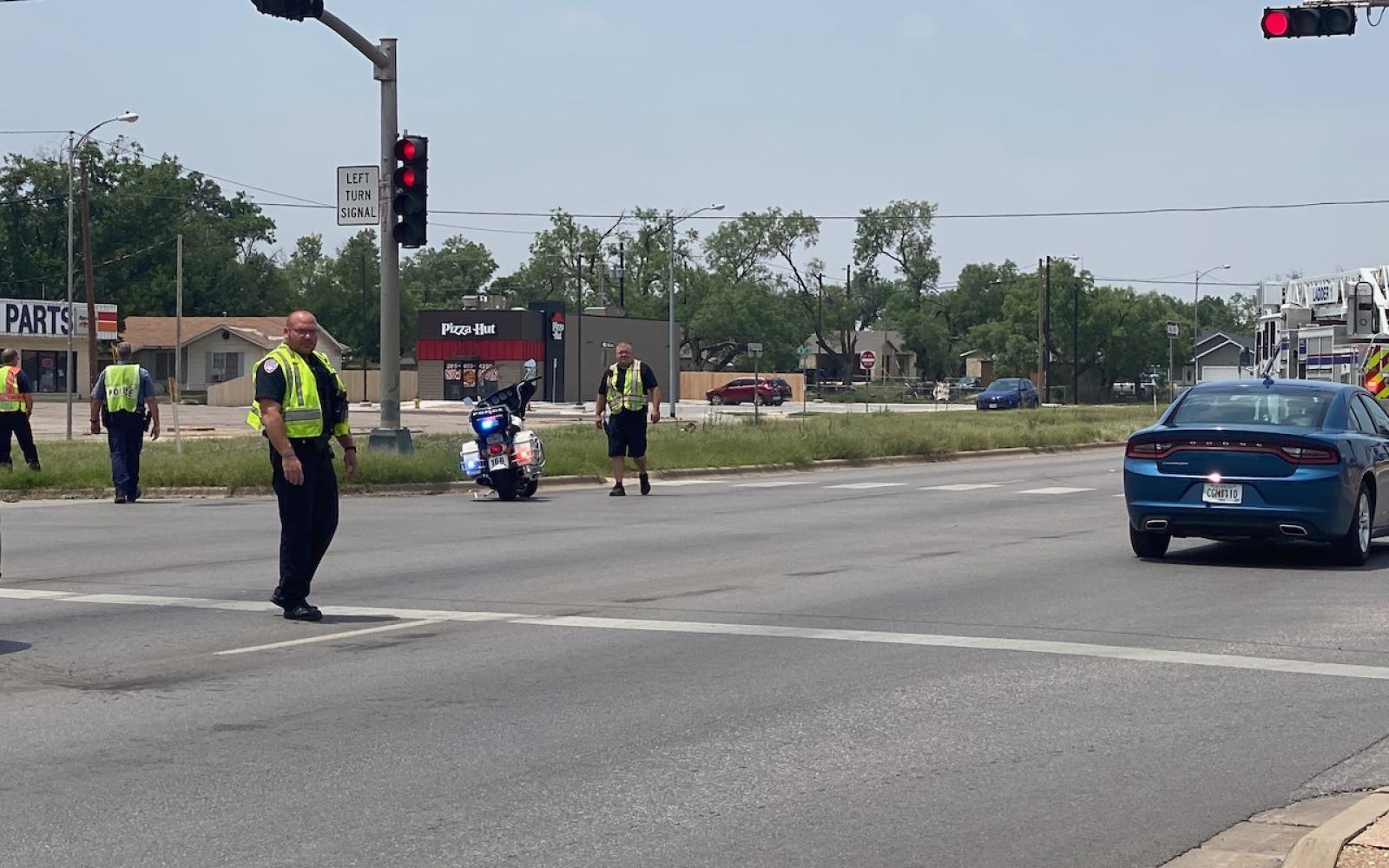 Approaching the crash scene, one would never know the truck was hidden in the ditch.