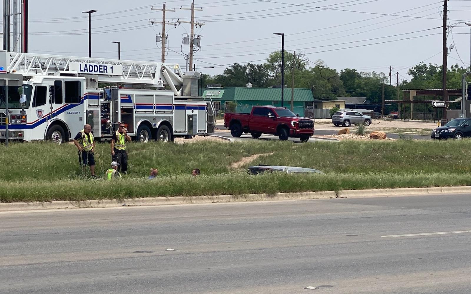 Pickup Truck Found Submerged in Ditch After Crash (before we got closer)