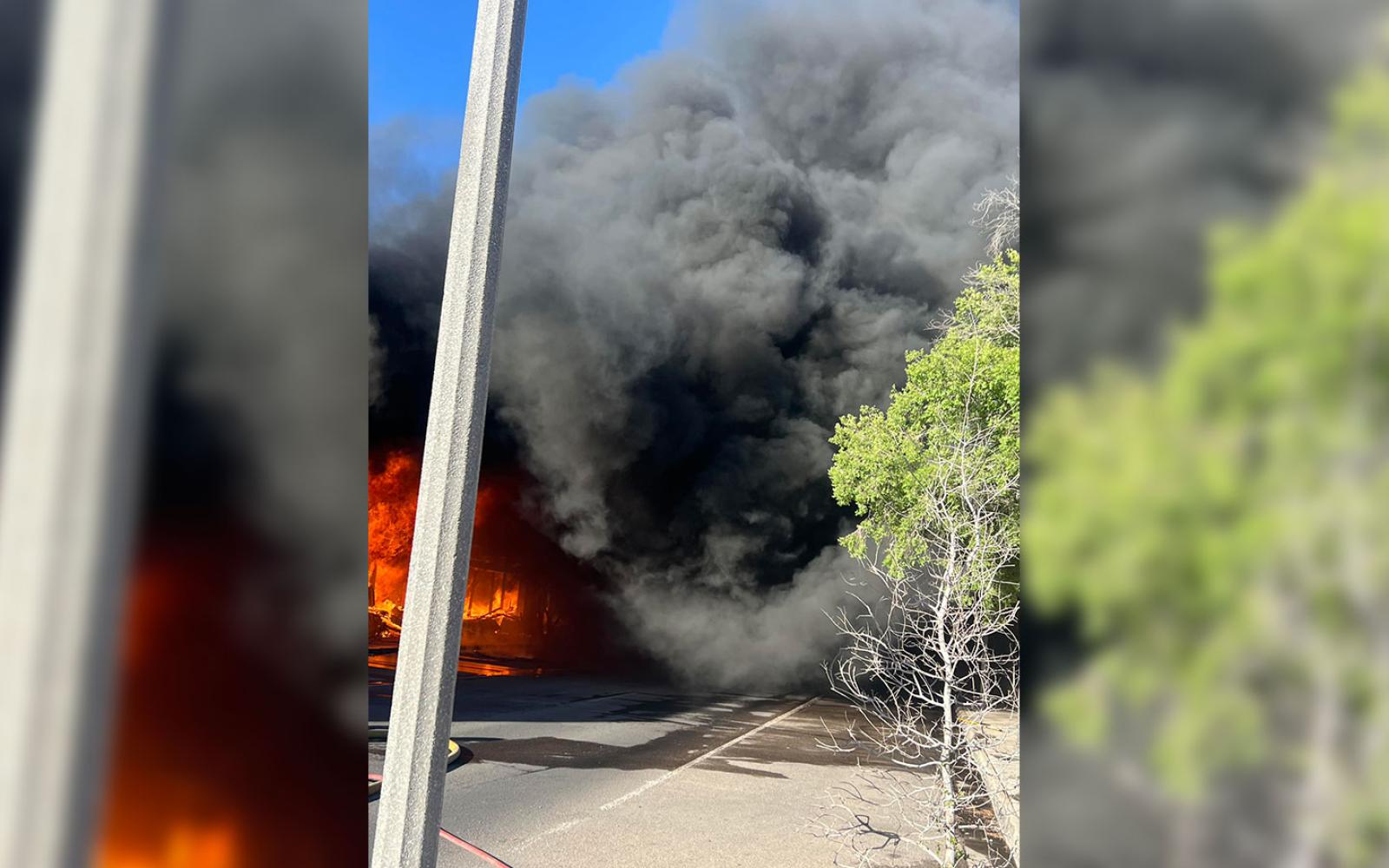 Downtown Alpine, Texas fire on May 26, 2024.