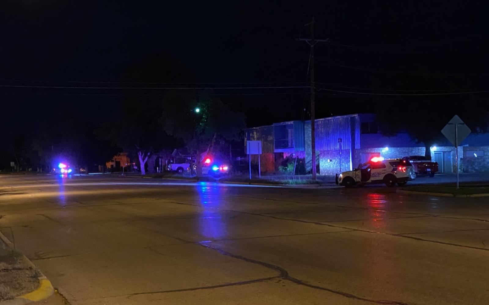 A wider view of police activity early Saturday morning, June 1, 2024