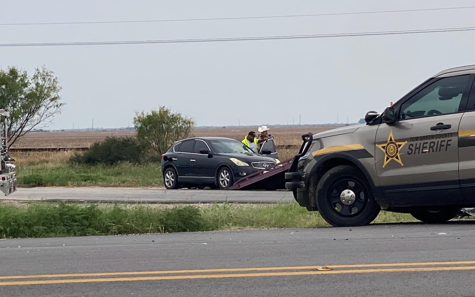 Altima Clips an Infiniti and Winds Up in a Ditch