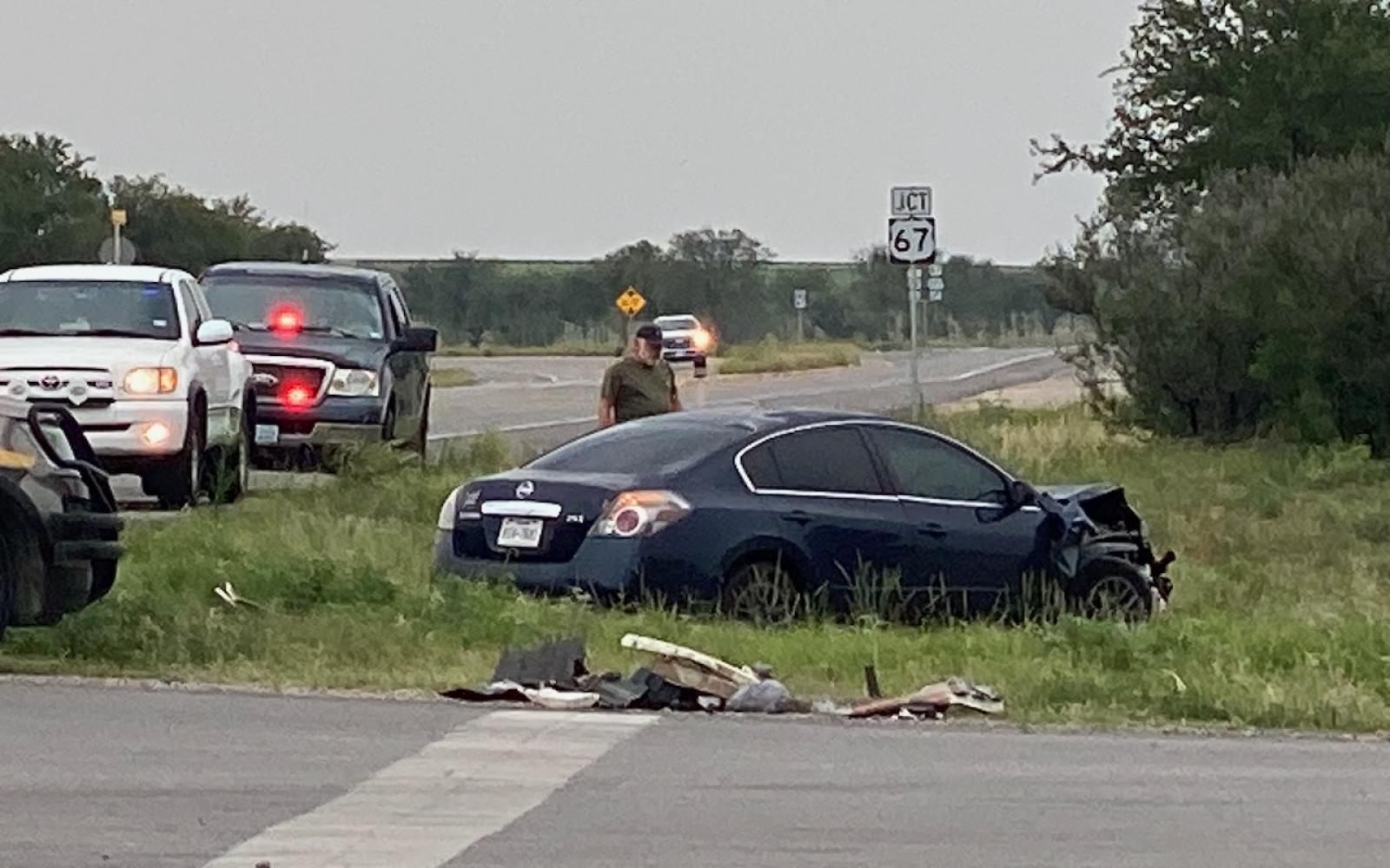 Altima Clips an Infiniti and Winds Up in a Ditch