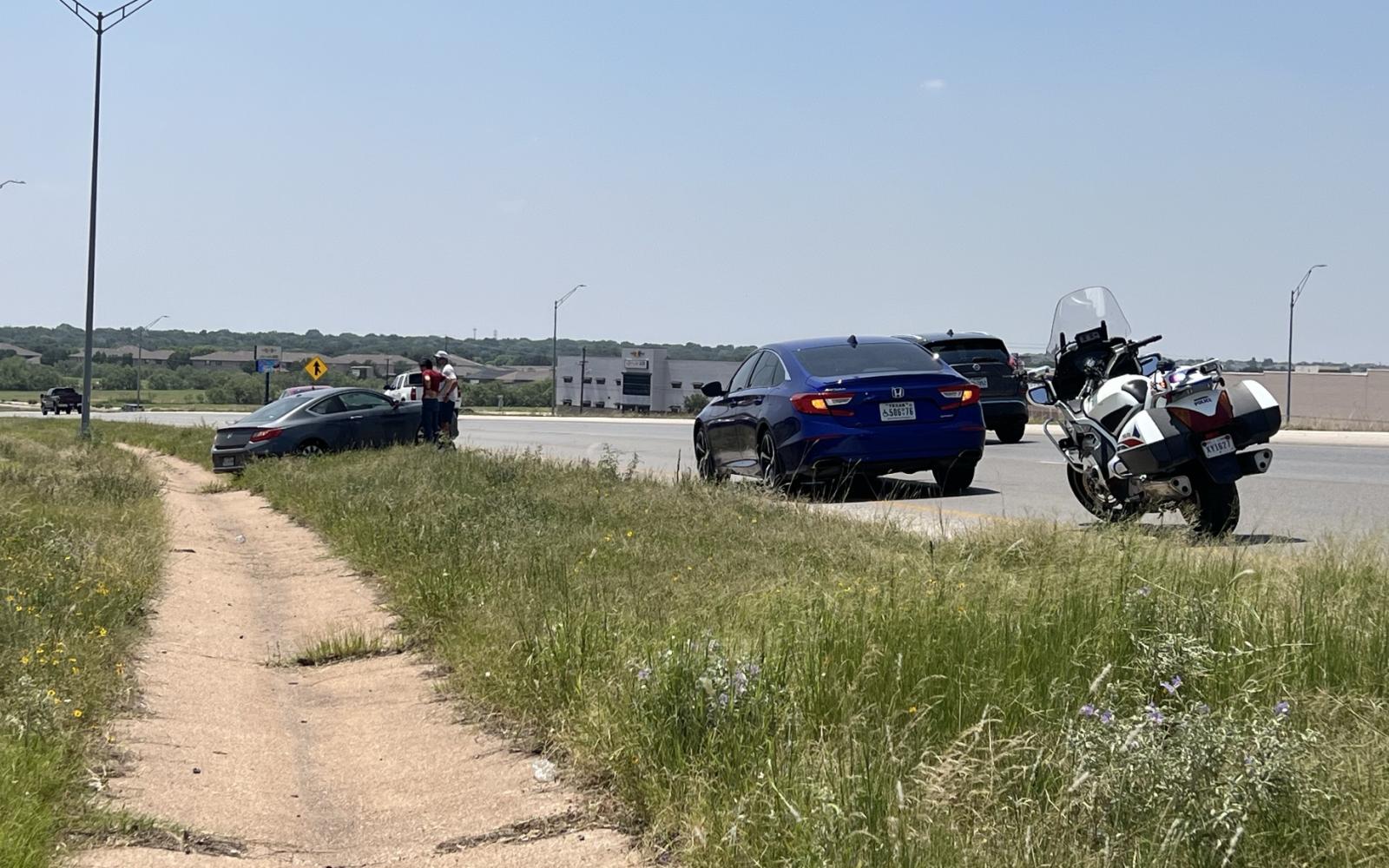 Blown tire slows traffic on Loop 306 near Lowes