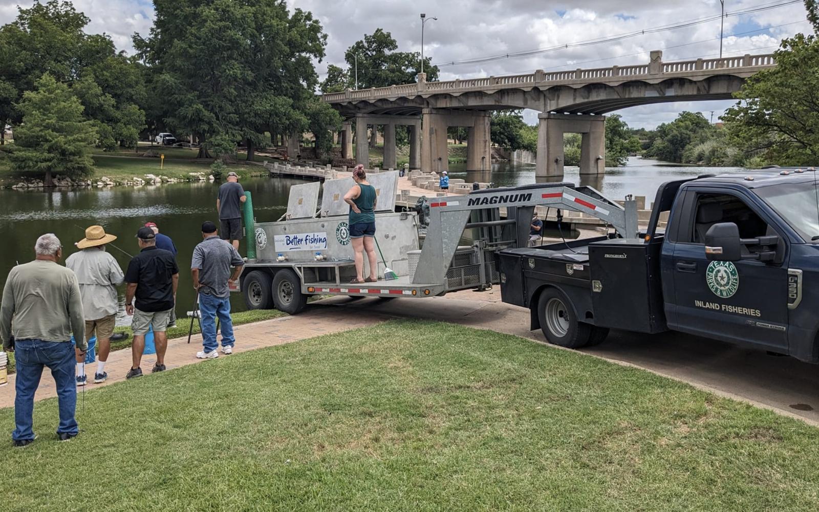 Texas Parks and Wildlife Inland Fisheries San Angelo District stocks the Concho River