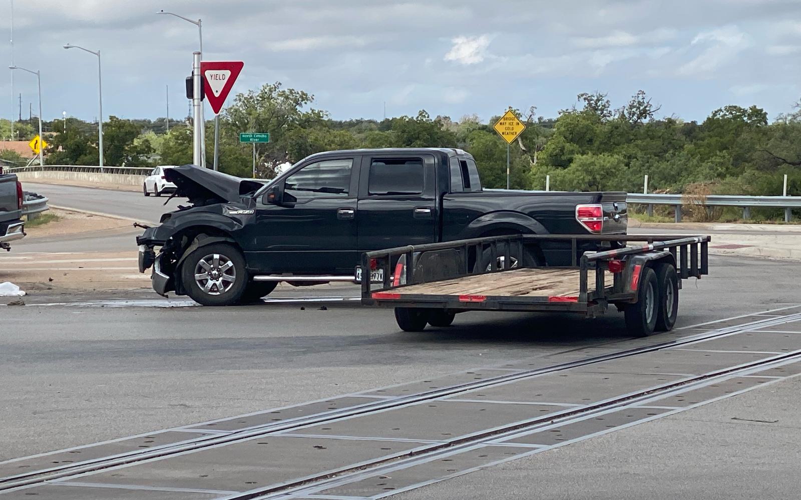 A crash shut down traffic at one of San Angelo's busiest intersections at about 11 a.m. Thursday.