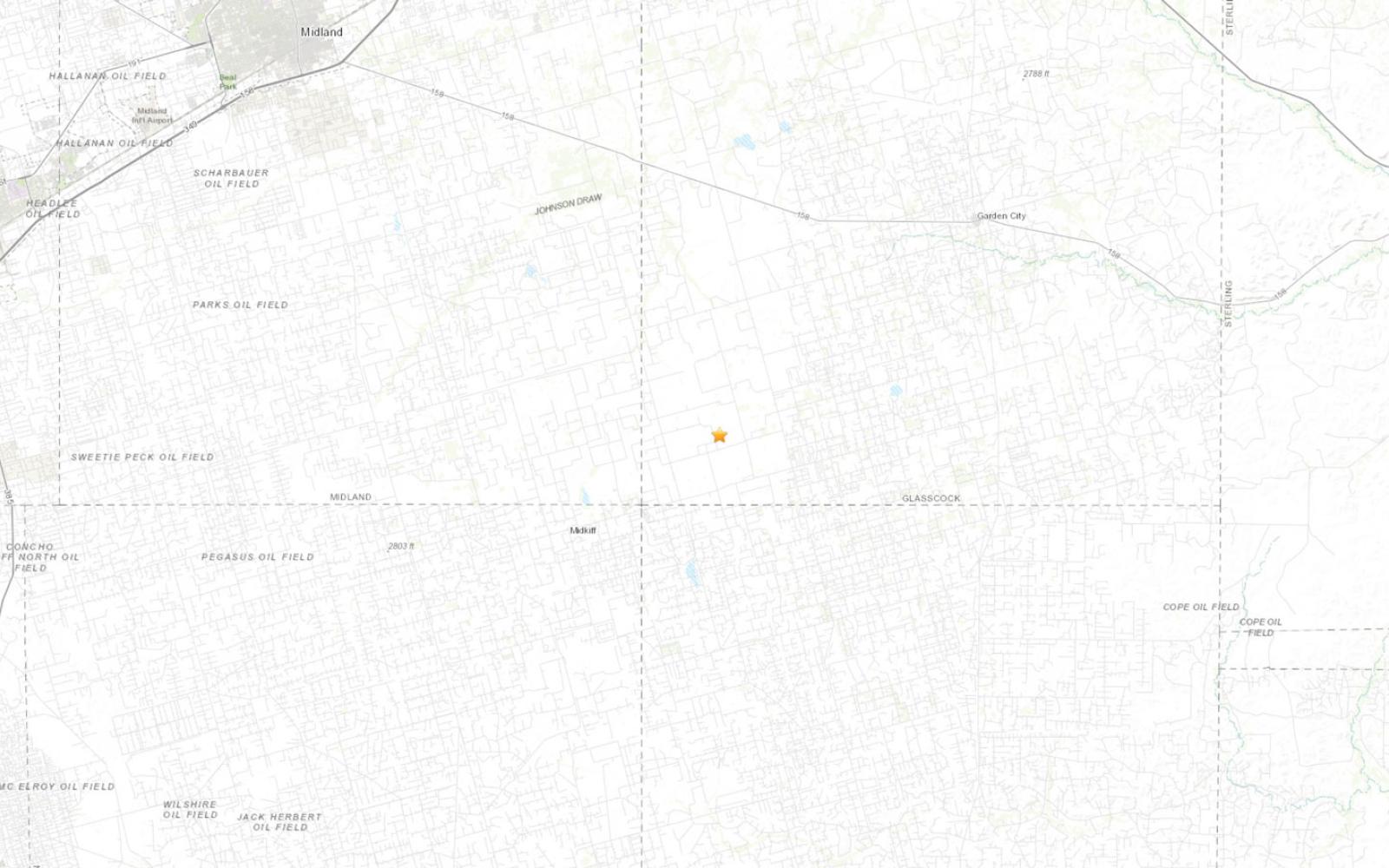 The location of the Garrden City earthquake on Aug. 22, 2024, per the USGS