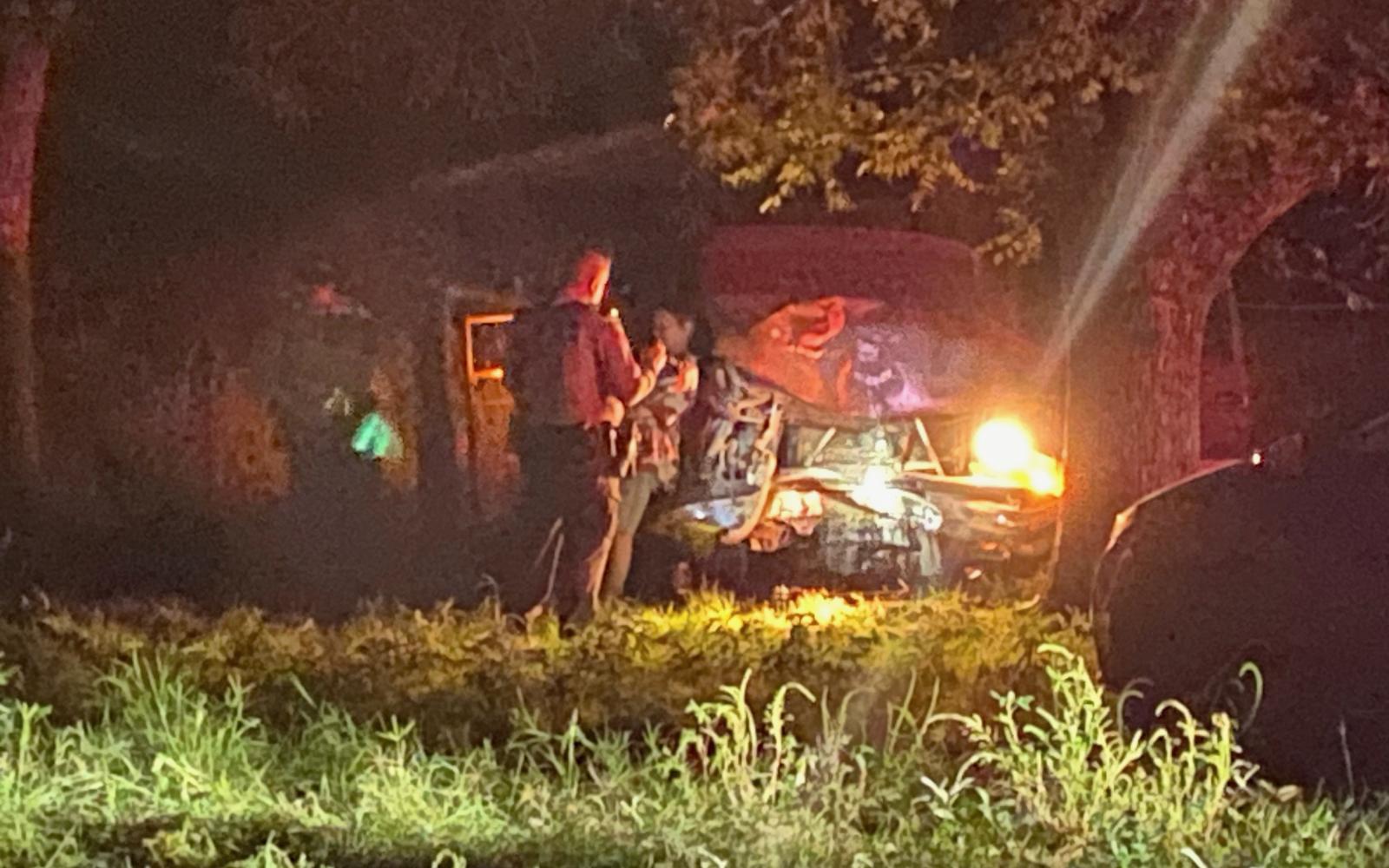 Pickup Slams into Tree Near Veribest on Oct 1, 2024.