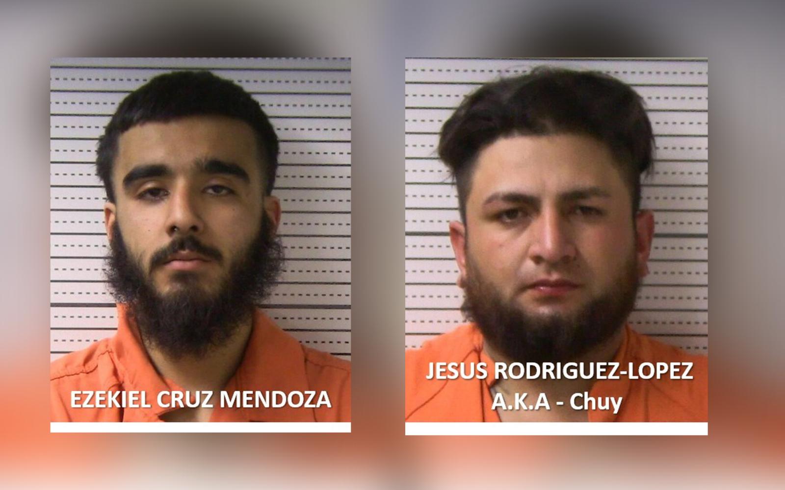 Jesus Rodriguez-Lopez, 28, and Ezekiel Mendoza, 20, face multiple felony charges, including aggravated battery, armed robbery, and conspiracy.