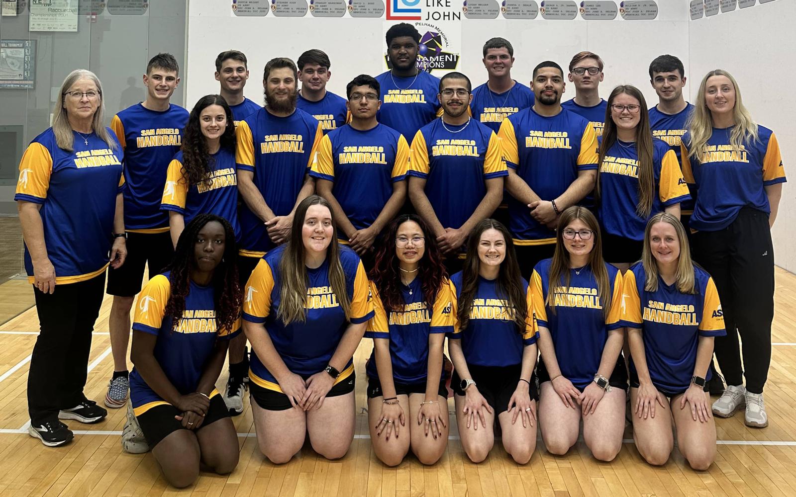 (Back, L-R) Coach Diarmuid Mulkerrins, Logan Leto, Cade Whitley, Coach Aoife Holden; (Front, L-R) Taigan Rivers, Kinzi Jo Leon, Kimberly Hostetter, Kelly Salisbury