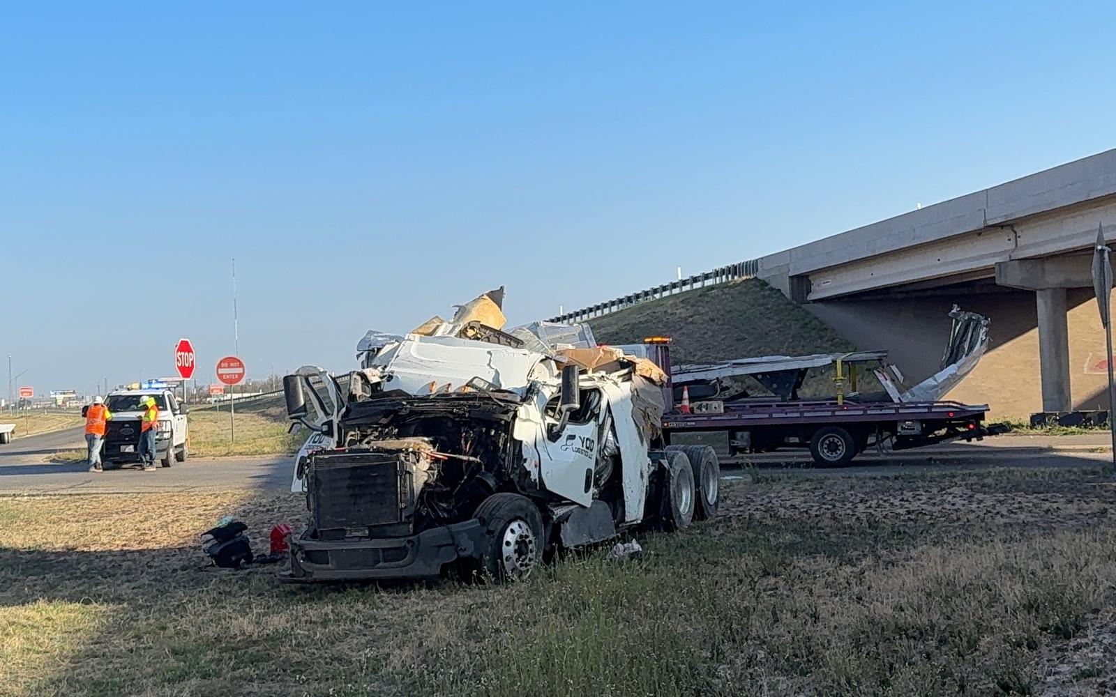 Aftermath of a semi involved in a crash near Browns Pool on March 25 2025