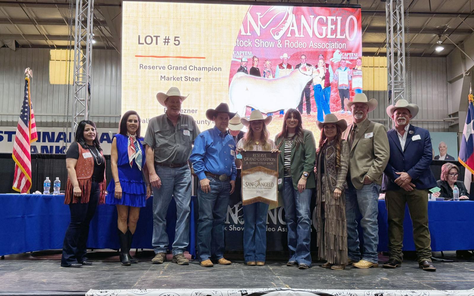 Reserve Grand Champion Steer, shown by Elli Bezner of Dallam Hartley County 4H for $10,000.