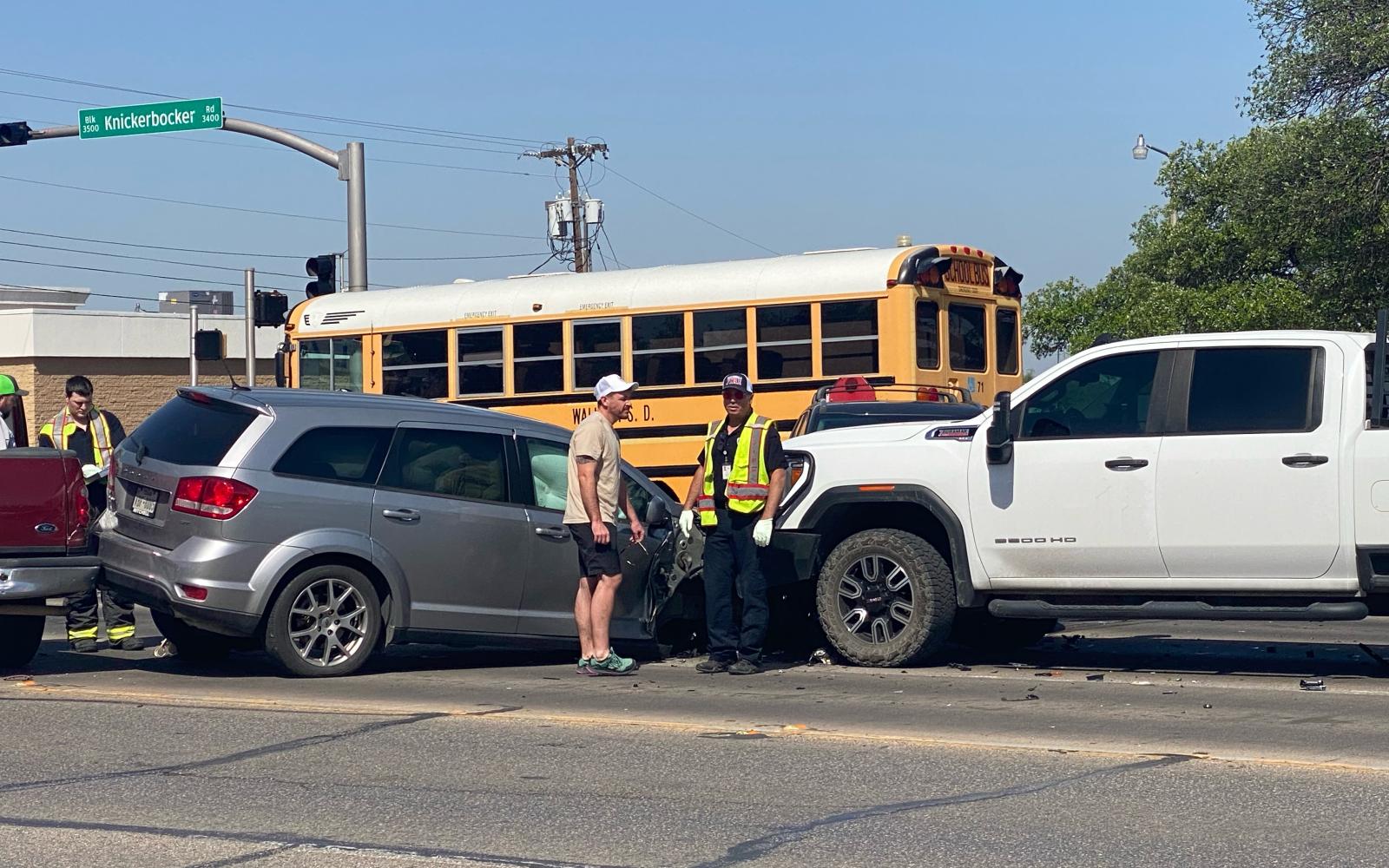 A five-vehicle crash at a busy intersection caused a traffic headache Friday morning.