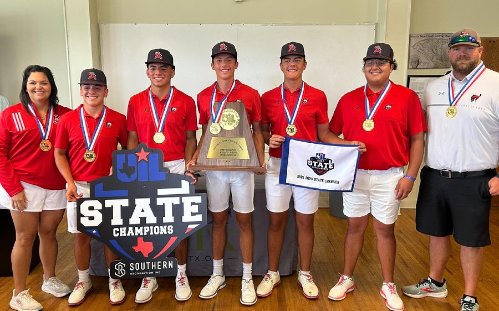 The Sonora High School boys golf team won its second consecutive state title Tuesday, May 6, 2025.