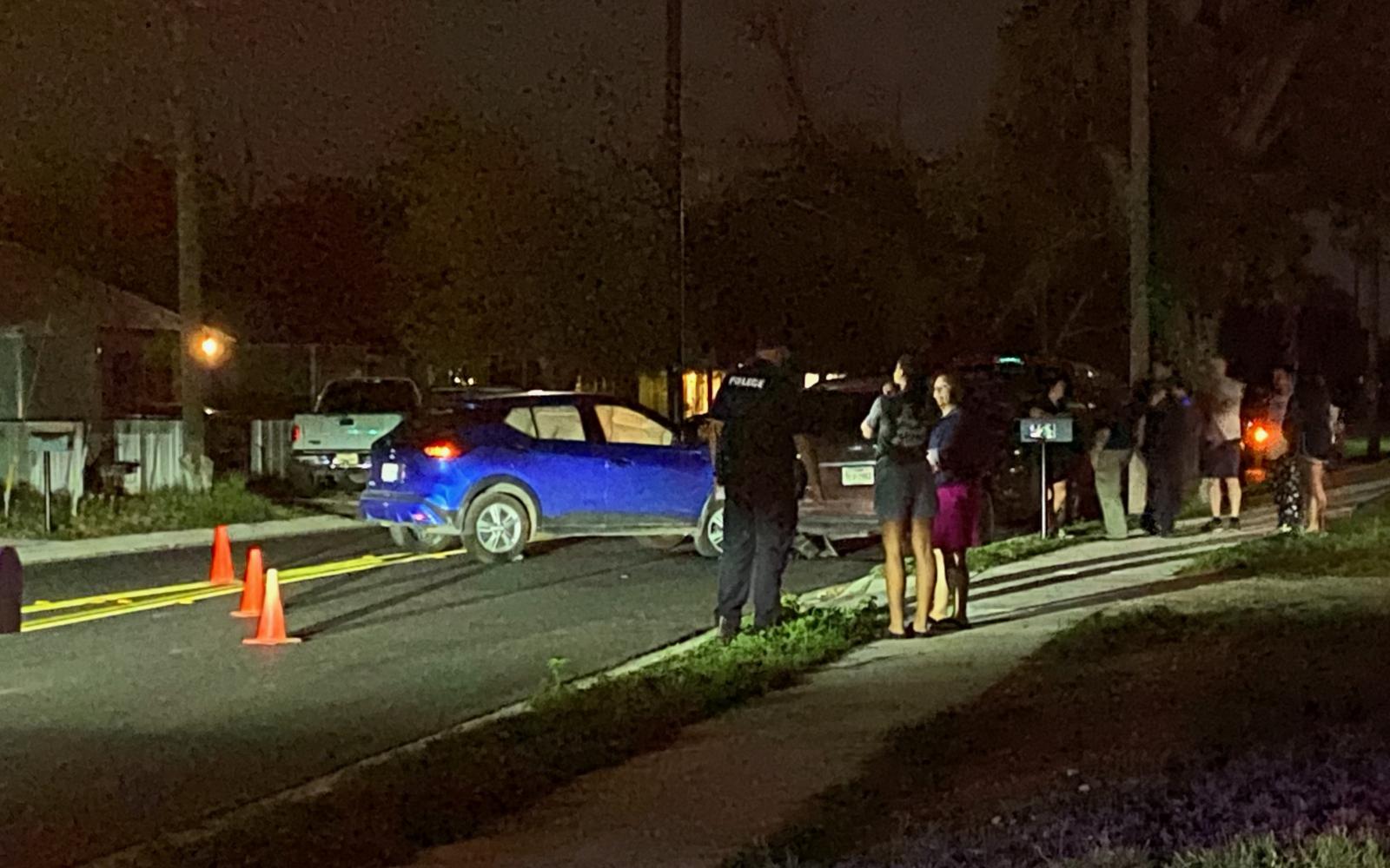 Little Blue Car Slams Into parked Van on Houston Harte Access Road