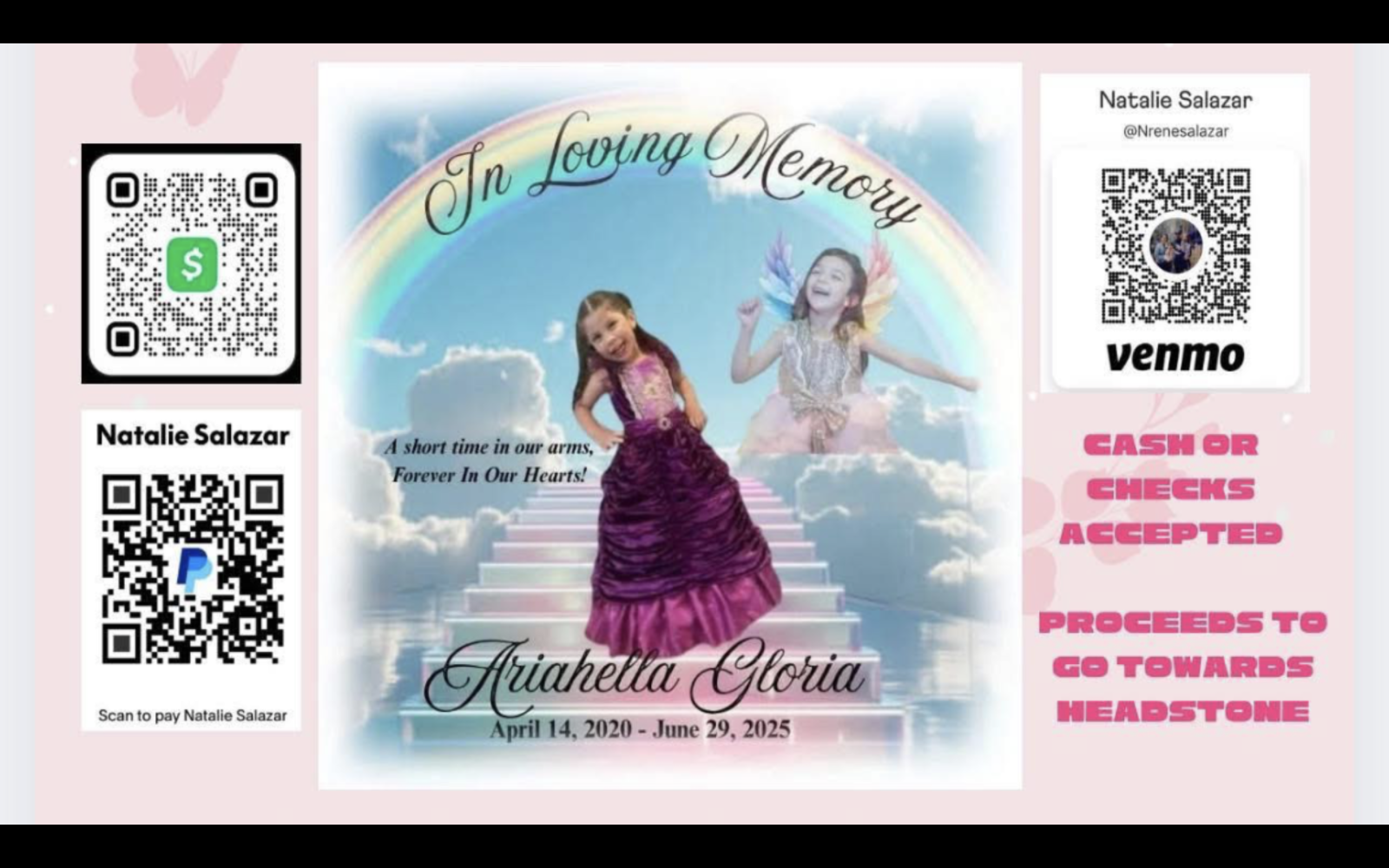 Payment App QR codes for Natalie Salazar