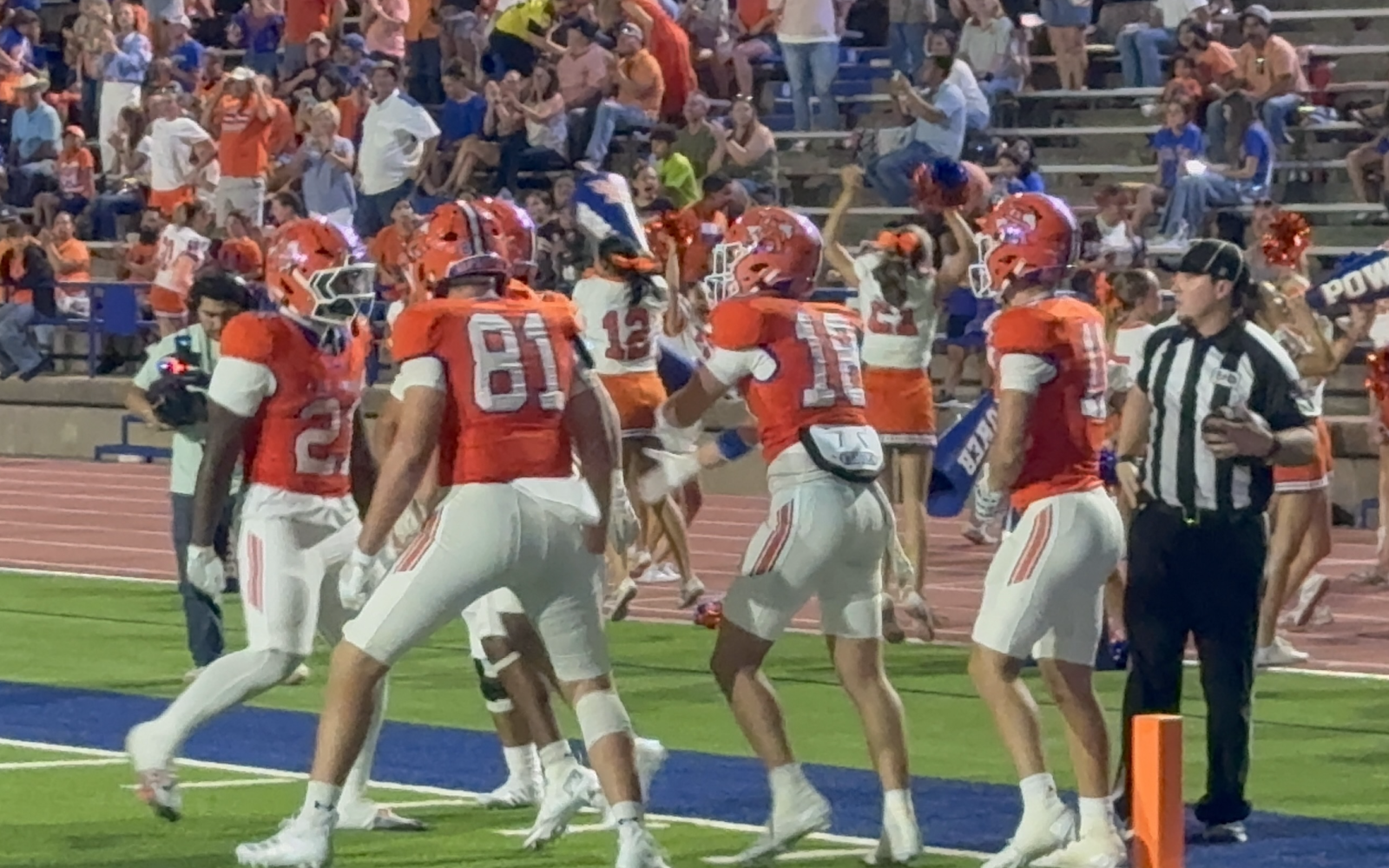 Central Bobcats celebrate a touchdown in the 'Cats' win over Abilene Cooper