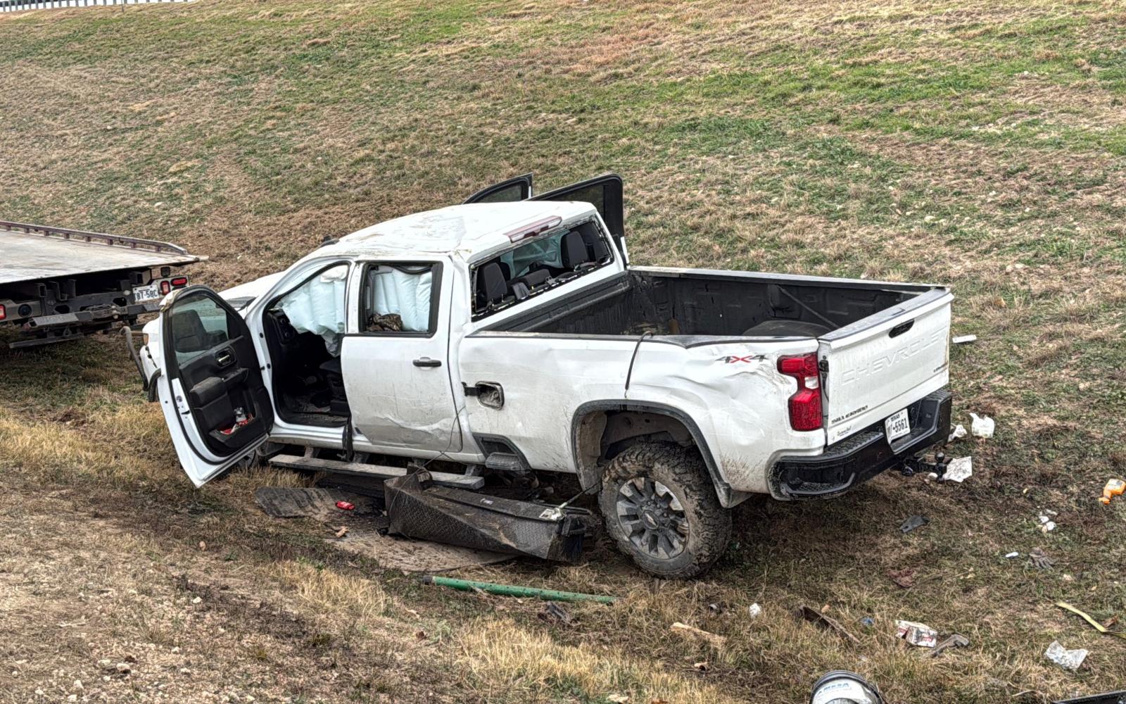 A single-vehicle rollover crash near the San Angelo city limits Monday morning shut down a highway entrance ramp.