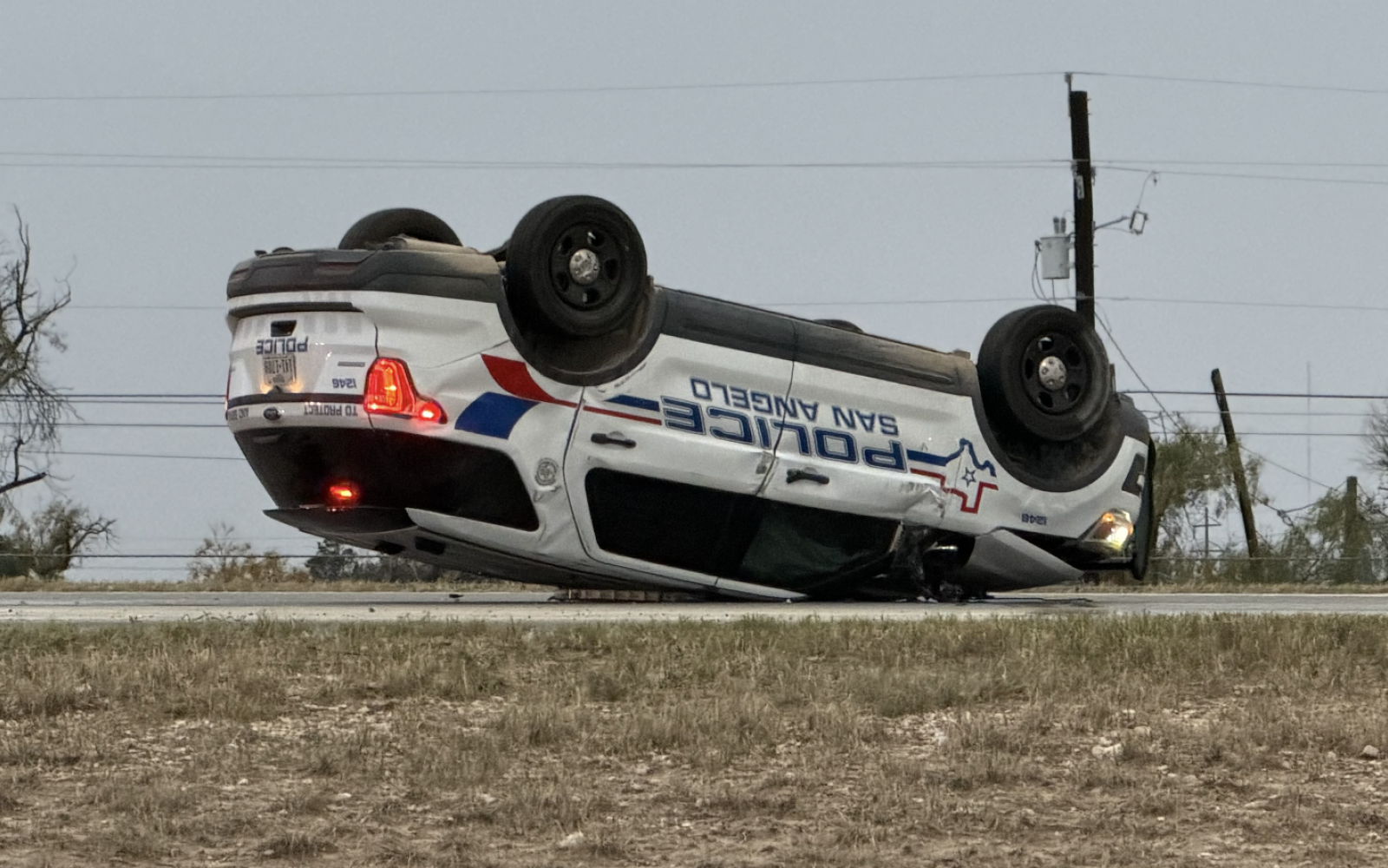 SAPD Cruiser Involved in Rollover Crash