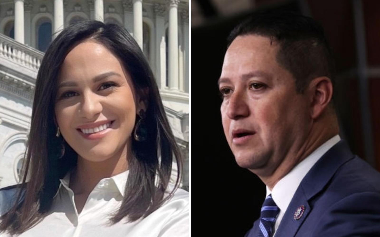 Regina Ann “Regi” Santos-Aviles (left) and U.S. Rep. Tony Gonzales (right).