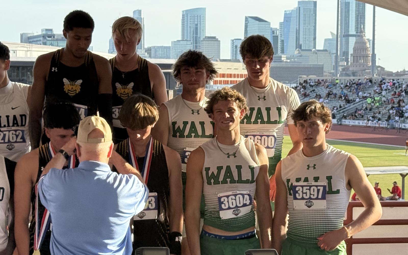 Wall Hawks claim a 3rd place finish in the 4x200-meter relay at the state championships 2026.