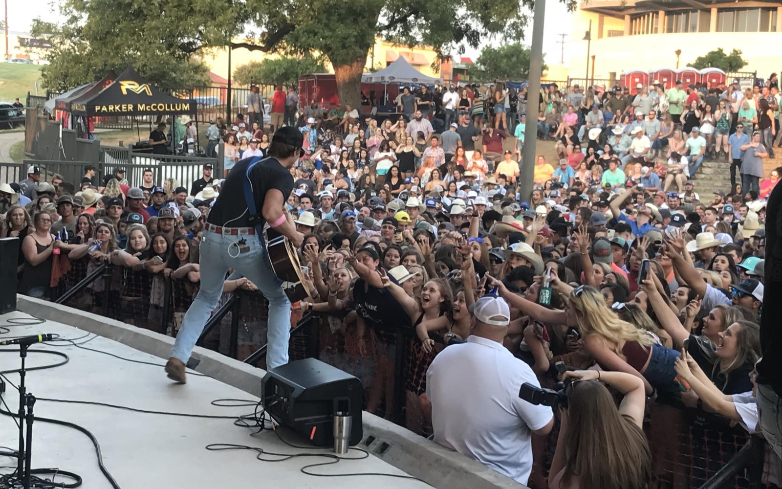 Parker McCollum at San Angelo's downtown River Stage in 2018.