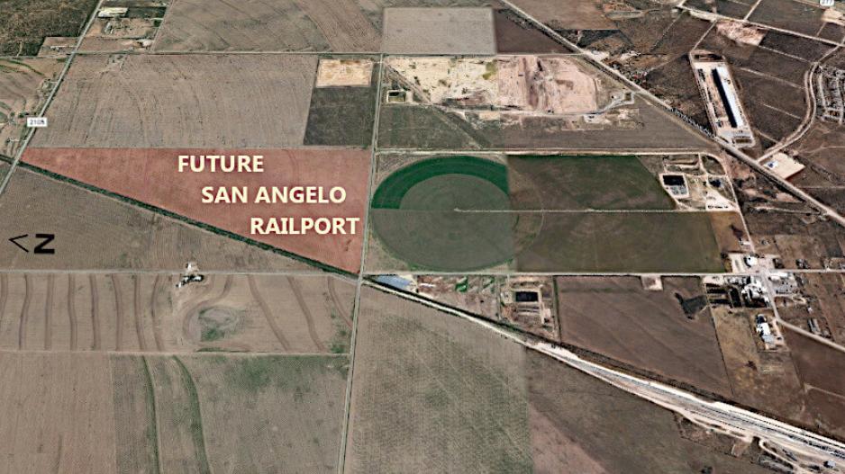A aerial view of the location of the new rail port A aerial view of the location of the new rail port