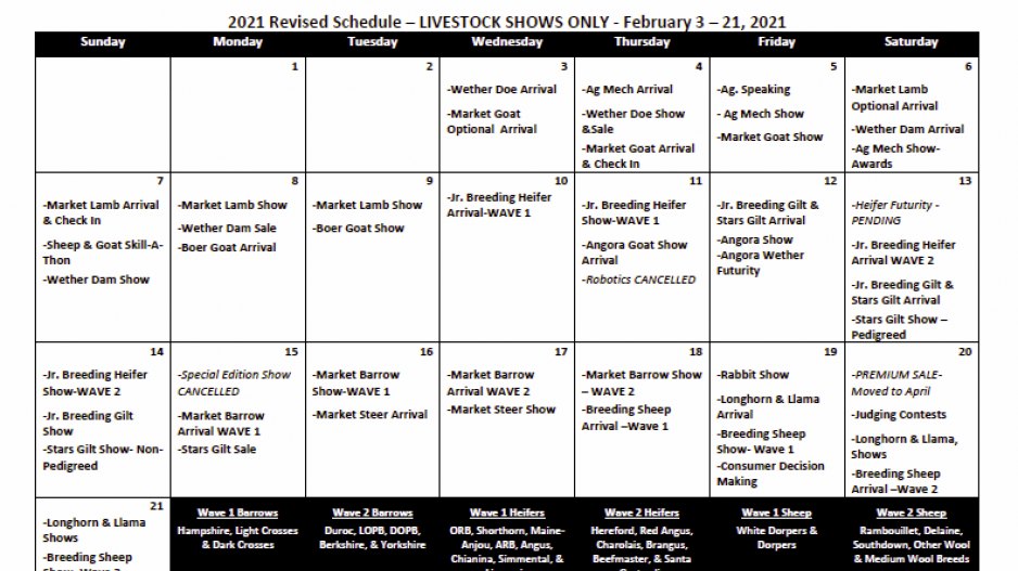 San Angelo Live Stock Show Releases 2021 Schedule