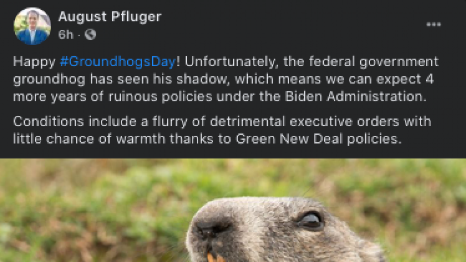August Pfluger on Groundhog Day August Pfluger on Groundhog Day