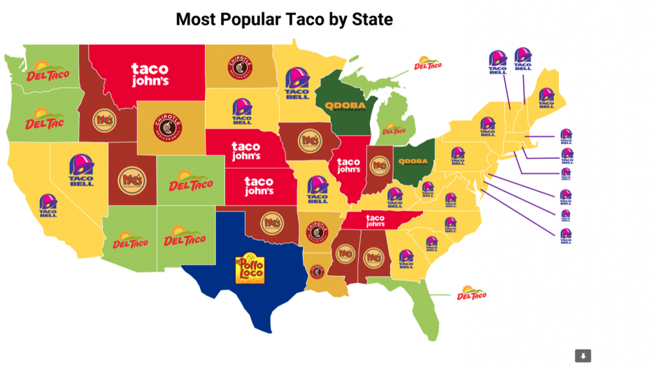 Most Popular Taco by State Most Popular Taco by State