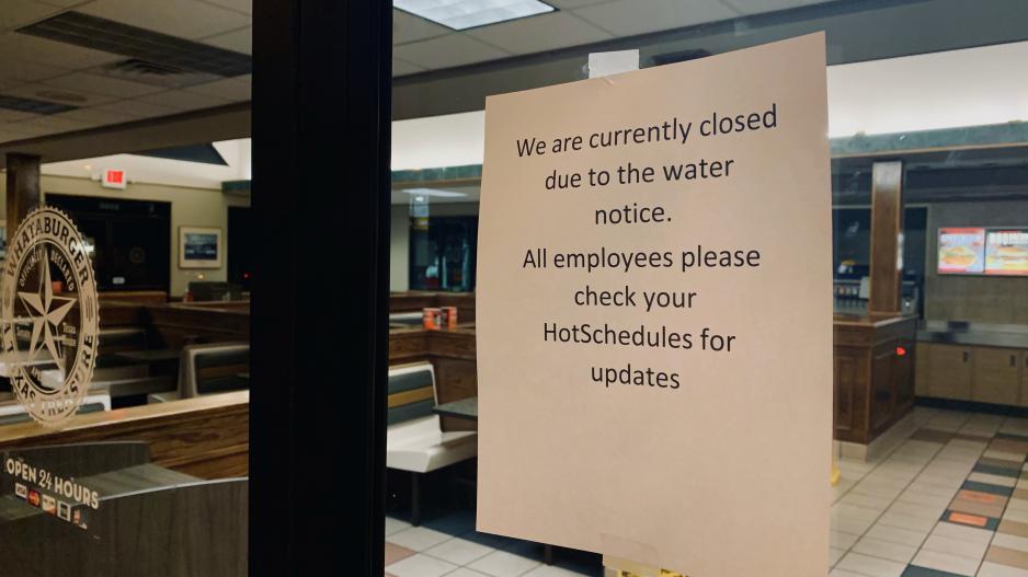 Whataburger on Knickerbocker was closed due to the water issue. Whataburger on Knickerbocker was closed due to the water issue.