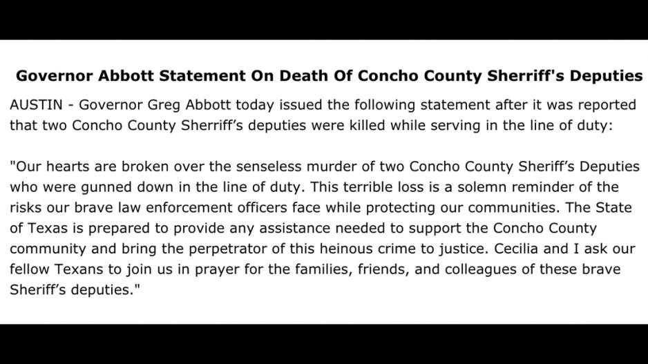 Gov Abbott Statement on Eden Shooting Gov Abbott Statement on Eden Shooting