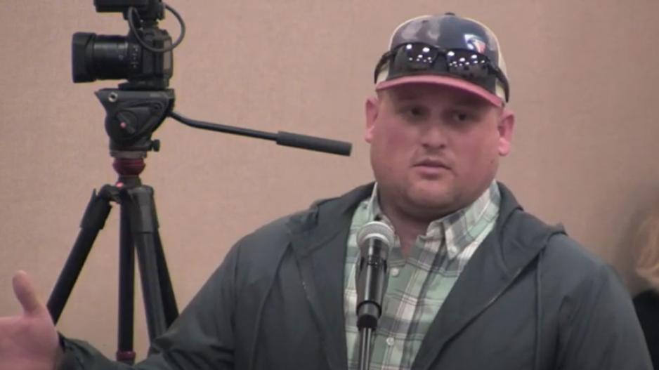 Caleb Wallace speaks at a November 2020 press conference of the County Judge's Coronavirus Task Force Caleb Wallace speaks at a November 2020 press conference of the County Judge's Coronavirus Task Force