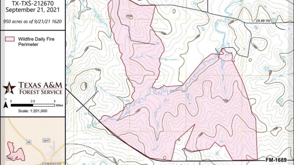 Comanche Fire 9/21/21 (Contributed/Menard VFD) Comanche Fire 9/21/21 (Contributed/Menard VFD)
