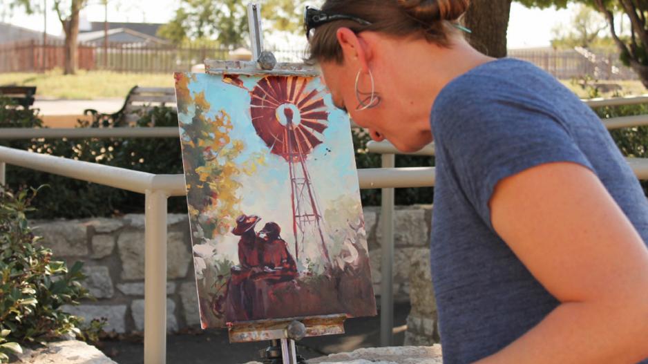 Artist Olena Babek at En Plein Air Texas 2020 Artist Olena Babek at En Plein Air Texas 2020
