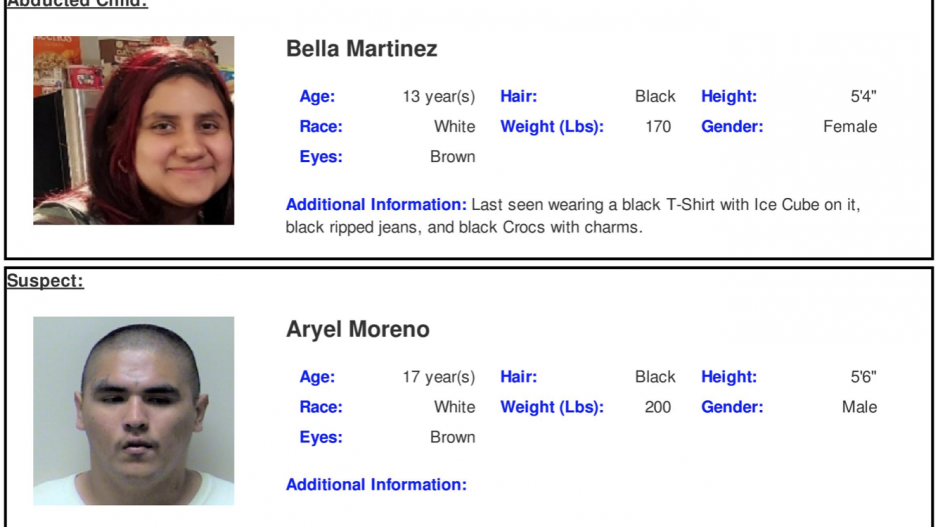 Bella Martinez Amber Alert (Contributed/DPS) Bella Martinez Amber Alert (Contributed/DPS)