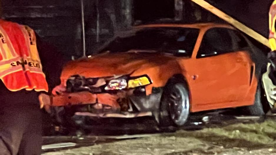 A red car was damaged by flames. San Angelo firefighters battled a fully-engulfed house fire on the evening of Sunday, Nov. 28, 2021 A red car was damaged by flames. San Angelo firefighters battled a fully-engulfed house fire on the evening of Sunday, Nov. 28, 2021