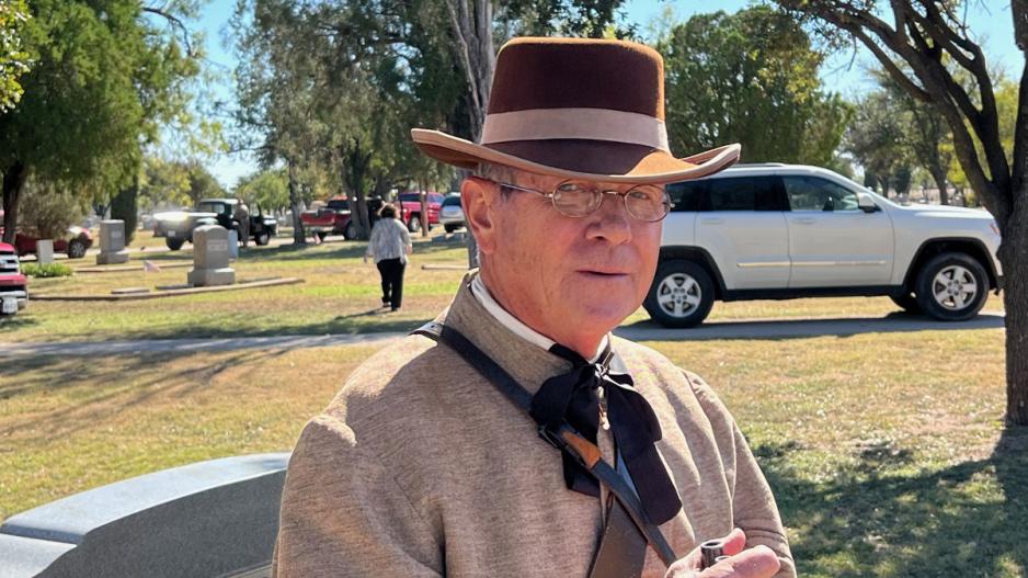 Charles Westbrook wearing a Civil War era uniform. Charles Westbrook wearing a Civil War era uniform.