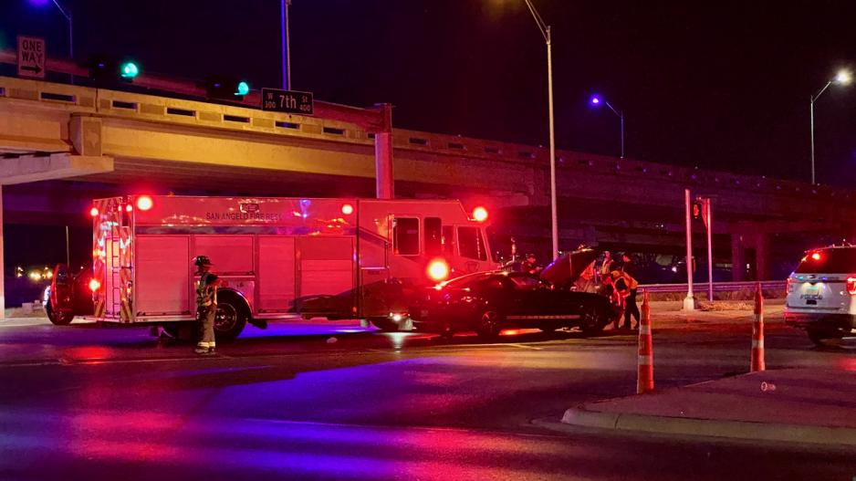 A black Ford Mustang did not stop at a red light, police said. A black Ford Mustang did not stop at a red light, police said.